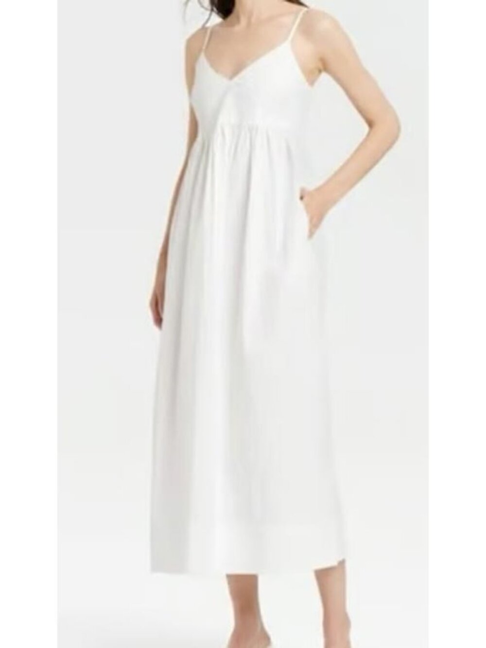 White Maxi Seersucker Cotton Dress by A New Day, NWT - Women's Size Medium